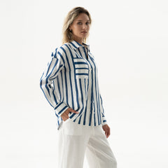 Linen Spirit Shirt Nautical Print