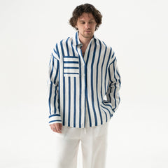 Linen Spirit Shirt Nautical Print