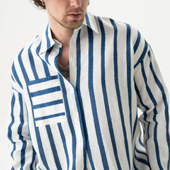 Linen Spirit Shirt Nautical Print