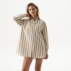 Silk Cotton Shirt Oat Milk