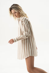 Silk Cotton Shirt Oat Milk