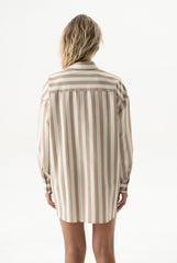 Silk Cotton Shirt Oat Milk