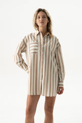 Silk Cotton Shirt Oat Milk