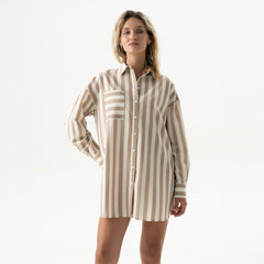 Silk Cotton Shirt Oat Milk