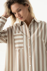 Silk Cotton Shirt Oat Milk
