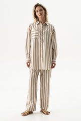 Silk Cotton Shirt Oat Milk