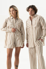 Silk Cotton Shirt Oat Milk