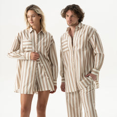 Silk Cotton Shirt Oat Milk