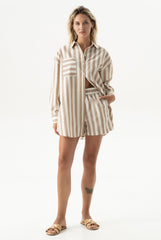 Silk Cotton Shirt Oat Milk