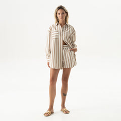 Silk Cotton Shirt Oat Milk