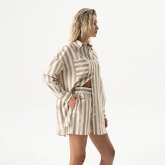 Silk Cotton Shirt Oat Milk