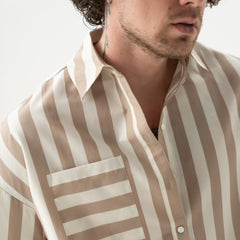 Silk Cotton Shirt Oat Milk