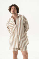 Silk Cotton Shirt Oat Milk