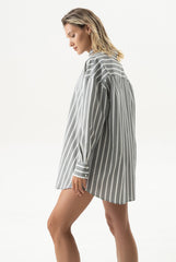 Strapped Cotton Shirt Quiet Gray