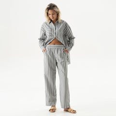 Silk Cotton Pants Quiet Gray