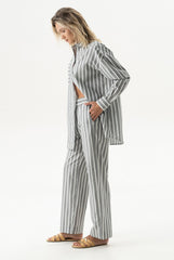 Silk Cotton Pants Quiet Gray