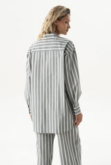 Strapped Cotton Shirt Quiet Gray