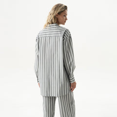 Strapped Cotton Shirt Quiet Gray