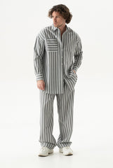 Silk Cotton Pants Quiet Gray