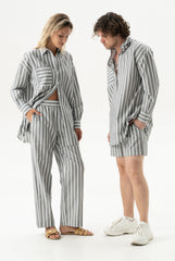 Silk Cotton Pants Quiet Gray