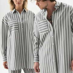 Strapped Cotton Shirt Quiet Gray