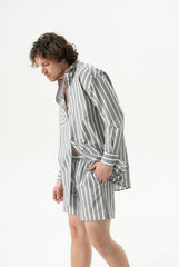 Silk Cotton Shorts Quiet Gray