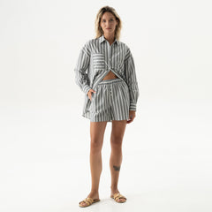 Silk Cotton Shorts Quiet Gray