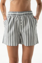 Silk Cotton Shorts Quiet Gray