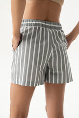 Silk Cotton Shorts Quiet Gray