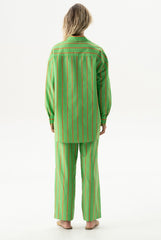 Silk Cotton Shirt Retro Green