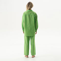 Silk Cotton Shirt Retro Green