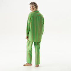 Strapped Cotton Pants Retro Green