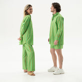 Strapped Cotton Pants Retro Green