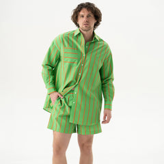 Silk Cotton Shirt Retro Green