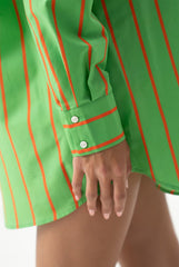 Silk Cotton Shirt Retro Green