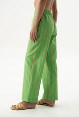 Strapped Cotton Pants Retro Green