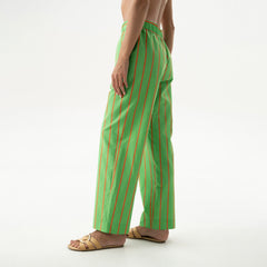 Strapped Cotton Pants Retro Green