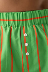 Silk Cotton Shorts Retro Green