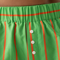 Silk Cotton Shorts Retro Green
