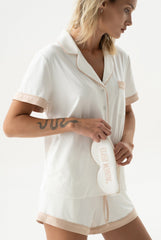 Bamboo Short Pyjama Set in Unbleached Cotton