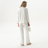 Bamboo Long Pyjama Set in Unbleached Cotton