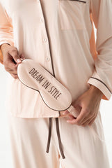 Bamboo Long Pyjama Set in Peach Powder