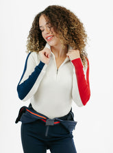 TEAM PLAYER Cream Quarter Zip