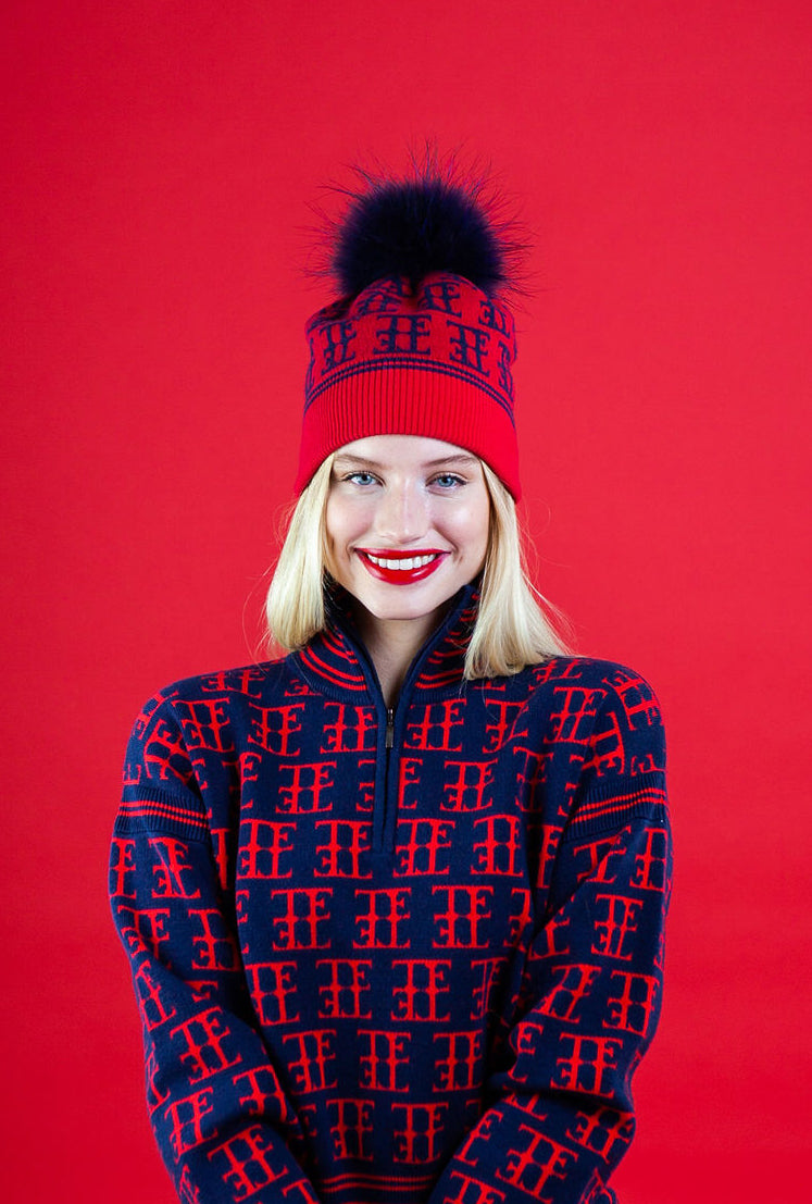 TE LOGO JACQUARD SWEATER (Slightly Cropped Fit)