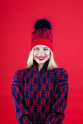 TE LOGO JACQUARD SWEATER (Slightly Cropped Fit)