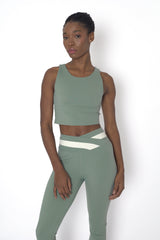 YOGAFLOW BACK WRAP CROPPED TOP DUO SOFT SAGE