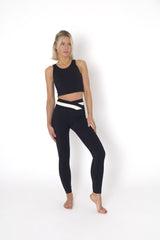 YOGAFLOW BACK WRAP CROPPED TOP DUO BLACK