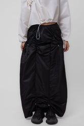 Isha Parachute Black Midi Skirt