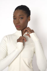 POWERFLOW CROPPED RUNNING JACKET OFF WHITE