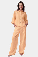 Peach Heavy Linen Wide-Leg Pants Perfect Days